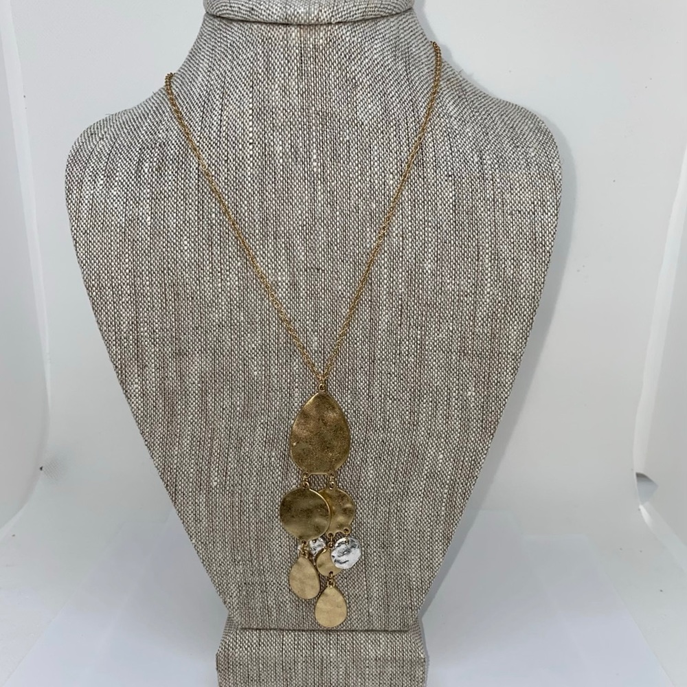 Gold and silver long necklace